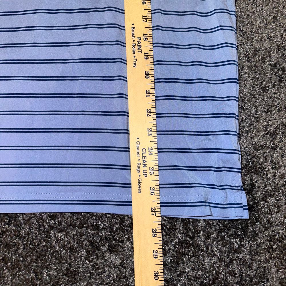 UNTUCKit Mens Polo Shirt Blue Size L Cronos Double Stripe Short Sleeve - Picture 8 of 8